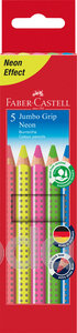 Faber-Castell Színes ceruza-készlet   5db-os háromszögletű GRIP Jumbo neon
