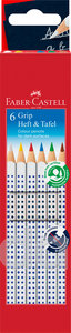 Faber-Castell Sz&iacute;nesceruza-k&eacute;szlet   6db-os h&aacute;romsz&ouml;gletű GRIP s&ouml;t&eacute;t fel&uuml;letre