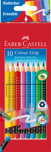 Faber-Castell Sz&iacute;nesceruza-k&eacute;szlet 10db-os h&aacute;romsz&ouml;gletű GRIP rad&iacute;r v&eacute;ggel