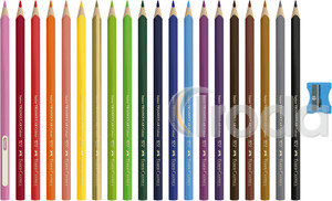Faber-Castell Színes ceruza-készlet 20db-os háromszögletű Jumbo Junior + hegyező