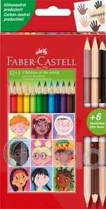 Faber-Castell Színes ceruza-készlet 12+3db-os bicolor háromszögletű (12db alap szín +3db kerek testű bicolor testszín)