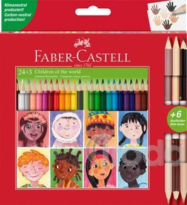 Faber-Castell Színes ceruza-készlet 24+3db-os bicolor háromszögletű (24db alap szín +3db kerek testű bicolor testszín)