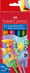 Faber-Castell Színes ceruza-készlet 12db-os hatszögletű akvarell + ecset