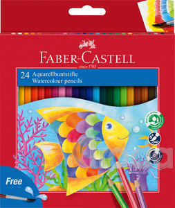 Faber-Castell Színes ceruza-készlet 24db-os hatszögletű akvarell + ecset
