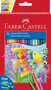Faber-Castell Színes ceruza-készlet 36db-os hatszögletű akvarell + ecset