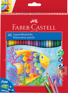 Faber-Castell Színes ceruza-készlet 48db-os hatszögletű akvarell + ecset