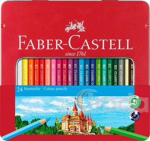 Faber-Castell Színes ceruza-készlet 24db-os hatszögletű kastélyos fém dobozban