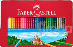 Faber-Castell Színes ceruza-készlet 36db-os hatszögletű kastélyos fém dobozban