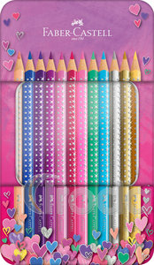Faber-Castell Színes ceruza-készlet 12db-os háromszögletű SPARKLE fém dobozban