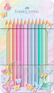 Faber-Castell Színes ceruza-készlet 12db-os háromszögletű SPARKLE pasztell fém dobozban