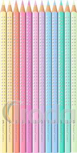 Faber-Castell Színes ceruza-készlet 12db-os háromszögletű SPARKLE pasztell fém dobozban