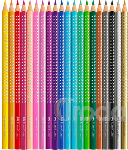 Faber-Castell Színes ceruza-készlet 20db-os háromszögletű SPARKLE + Sleeve hegyező fém dobozban