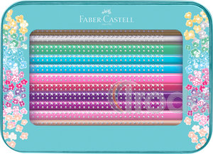 Faber-Castell Színes ceruza-készlet 20db-os háromszögletű SPARKLE + Sleeve hegyező fém dobozban