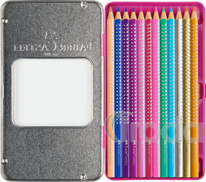 Faber-Castell Színes ceruza-készlet 12db-os háromszögletű SPARKLE fém dobozban