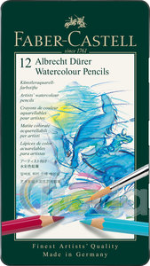 Faber-Castell Akvarell sz&iacute;nesceruza-k&eacute;szlet 12db-os hatsz&ouml;gletű ALBRECHT D&Uuml;RER f&eacute;m dobozban