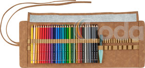 Faber-Castell Akvarell sz&iacute;nesceruza-k&eacute;szlet 30db-os hatsz&ouml;gletű ALBRECHT D&Uuml;RER + 1db v&iacute;zadagol&oacute;s ecset tekercses tolltart&oacute;ban