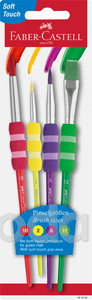 Faber-Castell Ecsetkészlet 4db-os puha tapintású kerek/lapos végű (2;6;10/12-es méretű)
