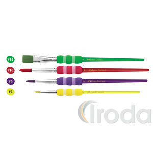 Faber-Castell Ecsetkészlet 4db-os puha tapintású kerek/lapos végű (2;6;10/12-es méretű)