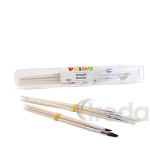 Ecset k&eacute;szlet PRIMO 1239PTQ10, p&oacute;niszőr, 5db lapos ecset 0,2,4,6,8 + 5db aquarell ecset 2,3,4,6,8 z&aacute;rhat&oacute; tart&oacute;ban