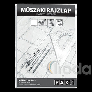 Műszaki rajzlap, 20 lap, A4, 180g, PAX, iratgyűjtőben