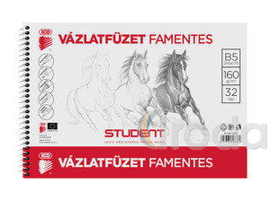 ICO STUDENT B5 vázlatfüzet, famentes, 160g, 32 lap, spirálozott