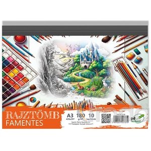 Rajzt&ouml;mb PD A3 fekvő 10 lap 180 g famentes, műszaki