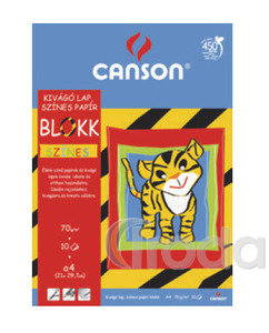Kivágólap-blokk, 10 lap, A4, 80g, CANSON STUDENT, színes