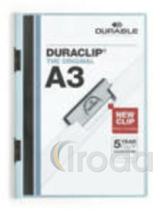 Klippmappa A3 -2218/06- 60 lapig kék Duraclip  DURABLE