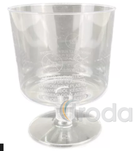 Borospohár, műanyag, talpas, 160ml áttetsző 10db/csomag