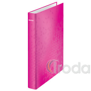 Gyűrűskönyv LEITZ lakkfényű A/4 4db D gyűrűvel 40 mm gerinc rózsaszín 42420023