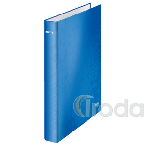 Gyűrűskönyv LEITZ lakkfényű A/4 4GY D gyűrűvel 40 mm gerinc kék 42420036
