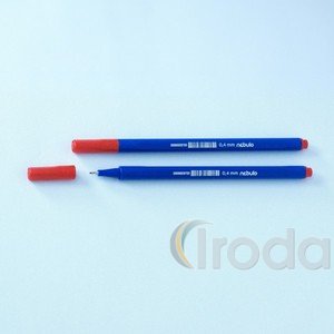 Nebulo Tűfilc piros 0,4mm, f&eacute;mcs&uacute;cs, h&aacute;romsz&ouml;g alak&uacute; test