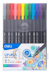 DELI Tűfilc készlet - 0.45mm / 12 darabos