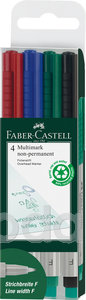 Faber-Castell Fóliaíró filctollkészlet 4db-os F-es heggyel