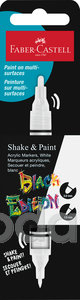 Faber-Castell K&eacute;tv&eacute;gű akril filctoll BLACK EDITION Shake&Paint feh&eacute;r sz&iacute;nű