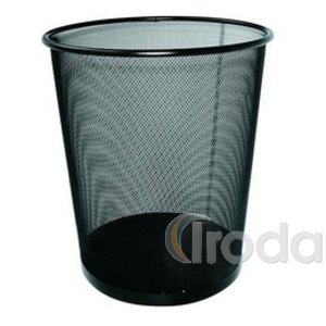 Fémhálós papírkosár kerek fekete, 12L, 23,8 átmérő x 26,5 magasság x 18,8 átmérő cm