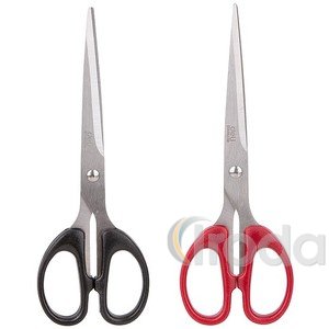 Olló 18 cm Deli Classic, vegyes színben, máanyag szimmetrikus fogó