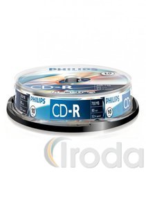 CD-R PHILIPS 700MB/80min. 52x, hengeres, 10db/csomag