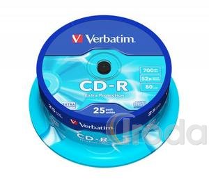 Verbatim CD-R 700Mb/80min. 52x, hengeres, 25db/csomag
