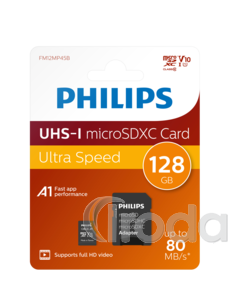 Philips Micro SDXC Memóriakártya 128GB Class 10 UHS-I U1 Adapter