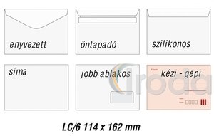 Boríték LC6 öntapadó 114x162mm