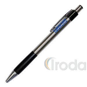 Golyóstoll PAX Easy '333 UF' acél tolltest, fekete műanyag fogórész, kék írás, ultrafine