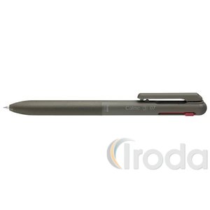 Pentel CALME! Nyomógombos zselés toll 3 színű tintával, BXAC37A 0,35 mm, kék-fekete-piros írás, fekete test