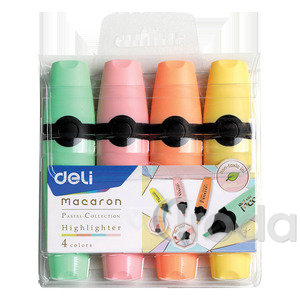 Szövegkiemelő készlet, 1-5 mm, DELI Macaron, 4 különböző szín