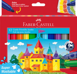Faber-Castell Filctollk&eacute;szlet 12db-os kast&eacute;lyos JUMBO