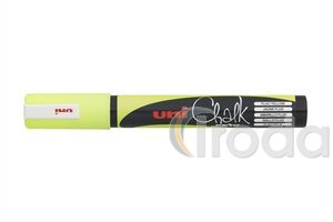 Folyékony krétamarker, UNI-BALL PWE-5M, fluo sárga kúpos hegy