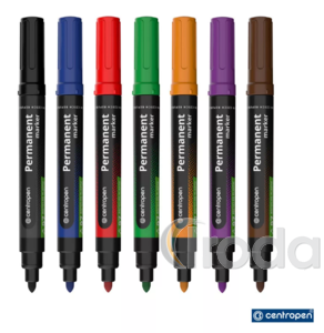 Alkoholos permanent marker Centropen 8566 piros, kerek hegyű