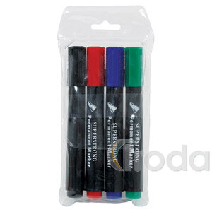 Permanent marker vastag 1,5-3mm kerek végű , 4db-os készlet
