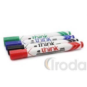 Tábla- és flipchart markerkészlet, 2,0 mm, gömbölyű, DELI Think, 4 darabos