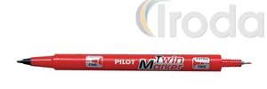 Pilot Twin Marker kétvégű filc piros, BeGreen